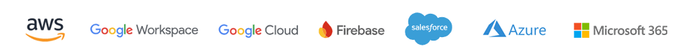 AWS・Google Workspace・Google Cloud・Firebase・Salesforce・Azure・Microsoft 365