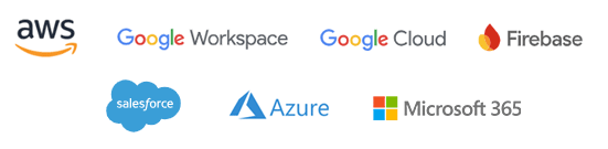 AWS・Google Workspace・Google Cloud・Firebase・Salesforce・Azure・Microsoft 365