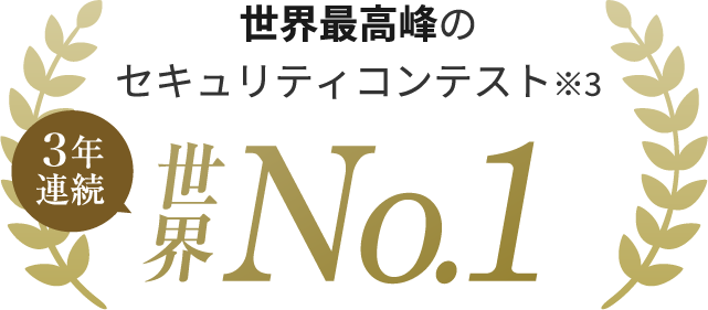 世界最高峰のセキュリティコンテスト※3 3年連続 世界No.1