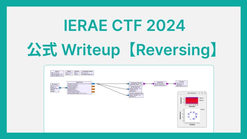 【Reversing】 IERAE CTF 2024 公式 Writeup